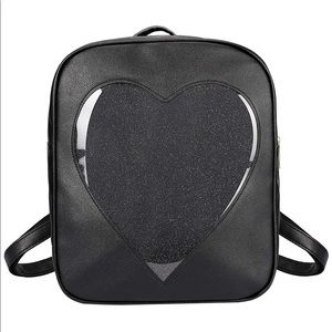 ITA Backpack in Black w/ clear glitter window